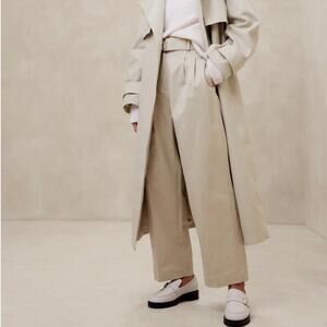 Banana Republic Cruz Pleated Wide Leg Chino Natural Khaki Beige 2